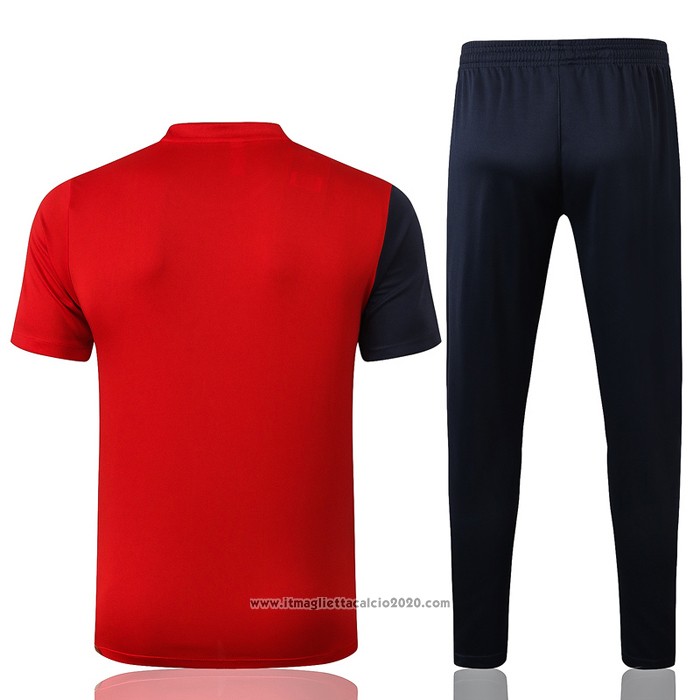 Tuta da Track Francia Manica Corta 2020 2021 Rosso